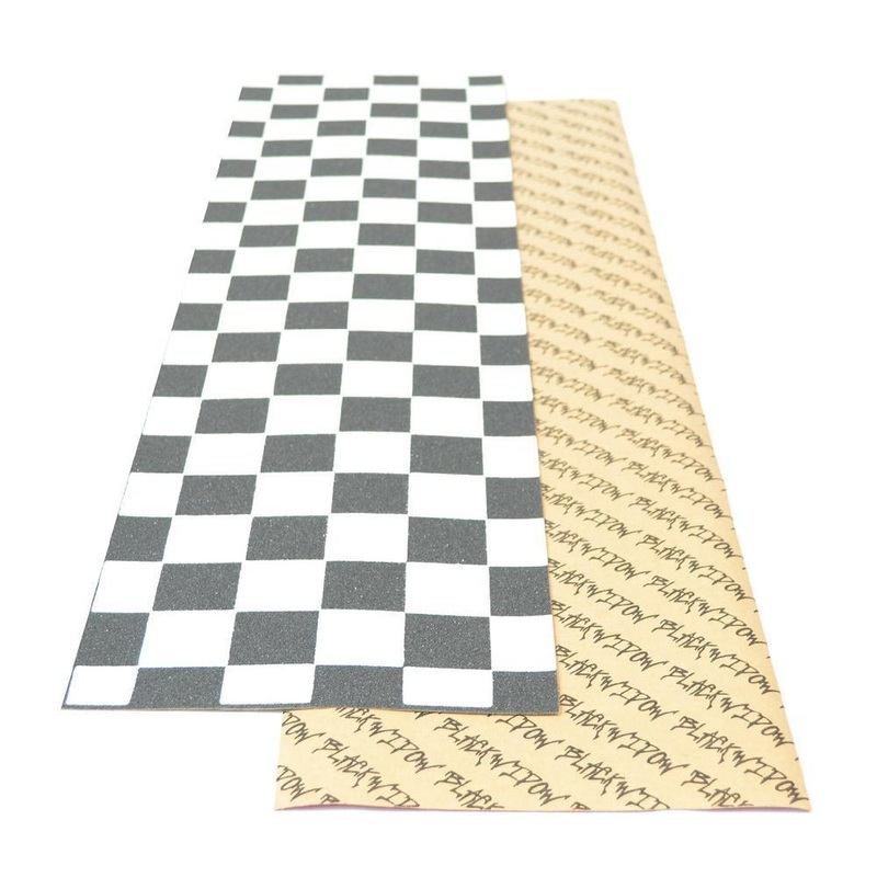 Black Widow Checkered Longboard Skateboard 9″x 33″ Griptape Sheet
