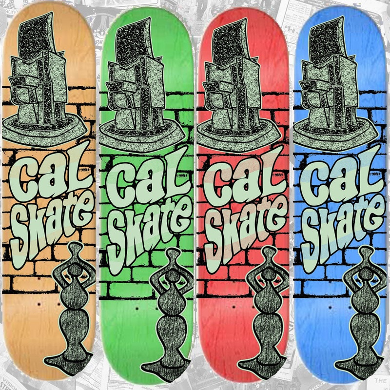 “Hitting the Bricks” Assorted sized Deck by Cal Skate Skateboards 8.0″