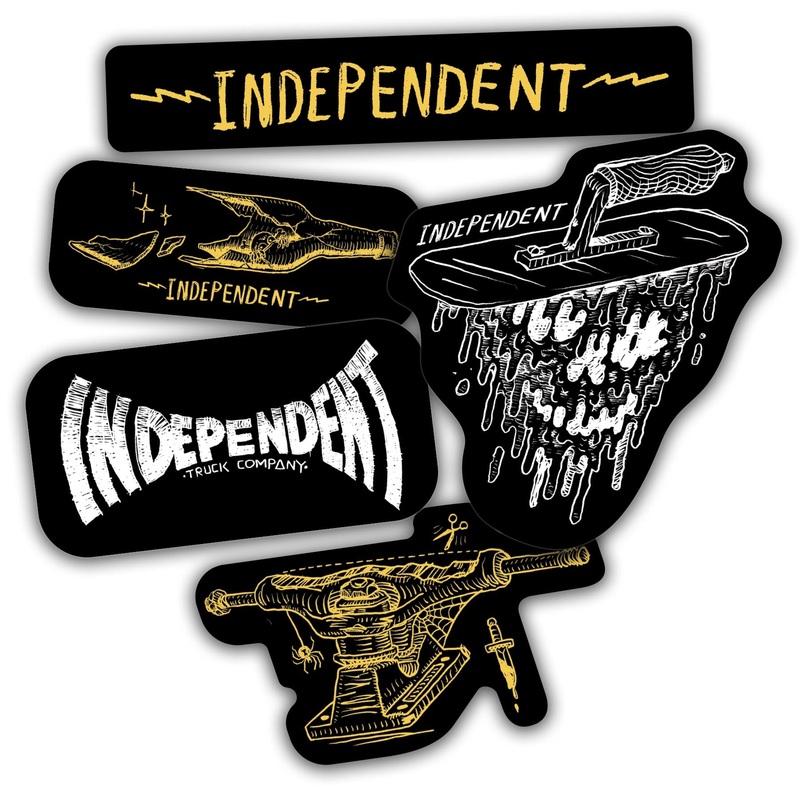 Independent “Bratrud Notebook” White Vinyl Sticker Black/Yellow/White Assorted PK/5