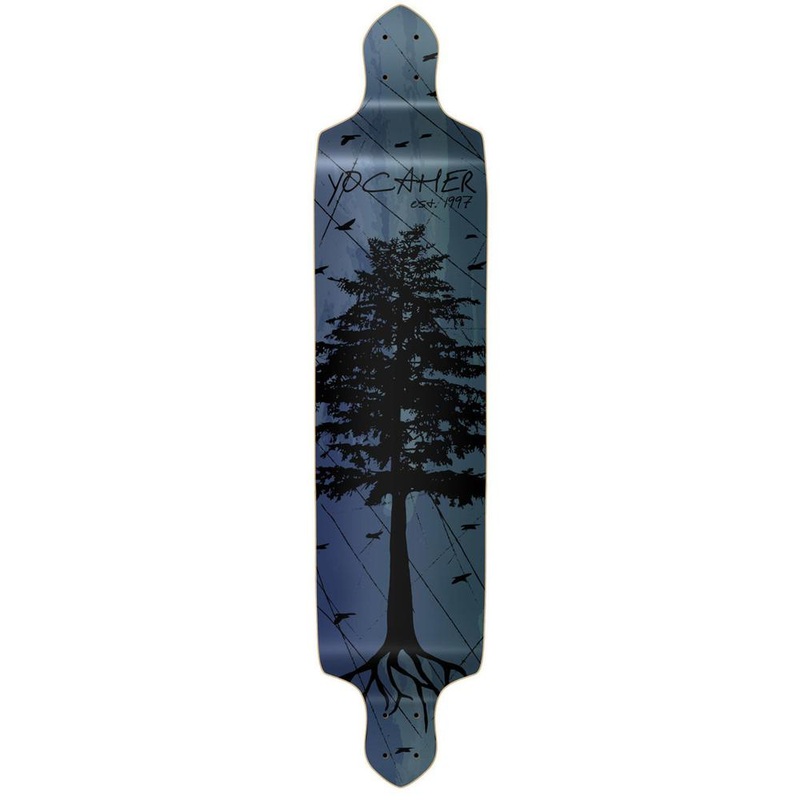 Punked Drop Down Longboard Deck – In the Pines : Blue Deck