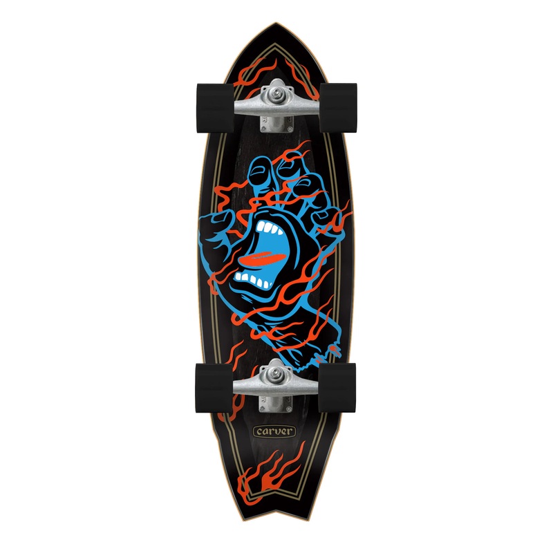 Santa Cruz Inferno Hand Shark 9.85in x 31.52in Carver Surf Skate Cruiser