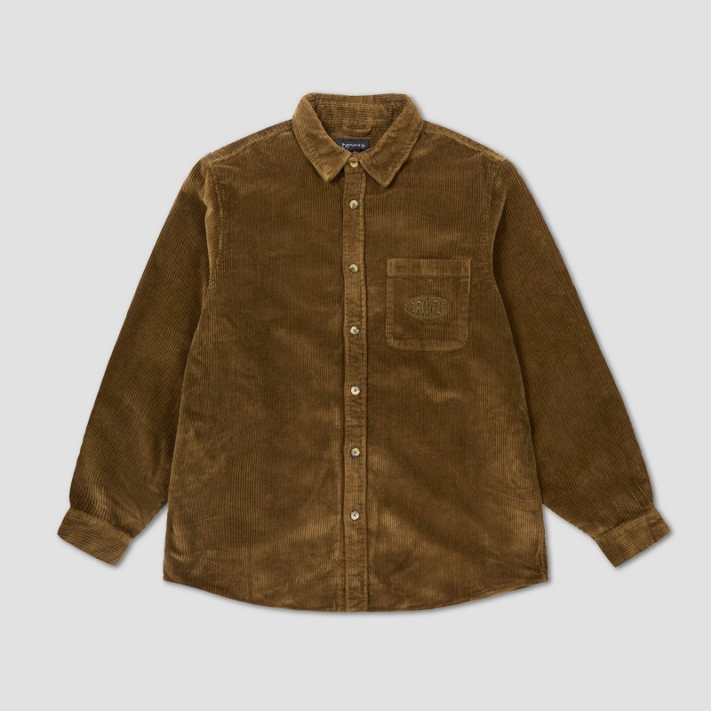 Bronze Corduroy Button Up Jacket Olive Small