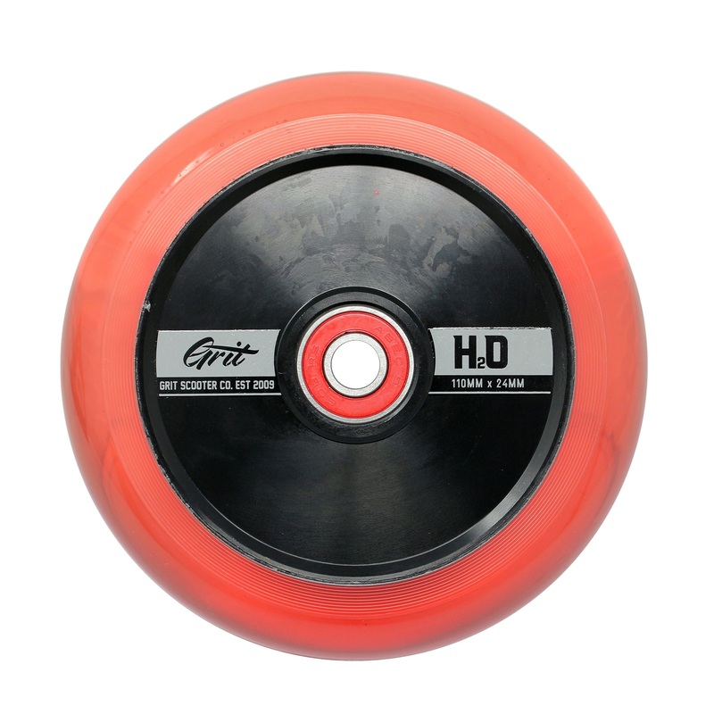 Grit Scooters Hollow Core Wheels H2O Red (Pair) 110mm x 24mm