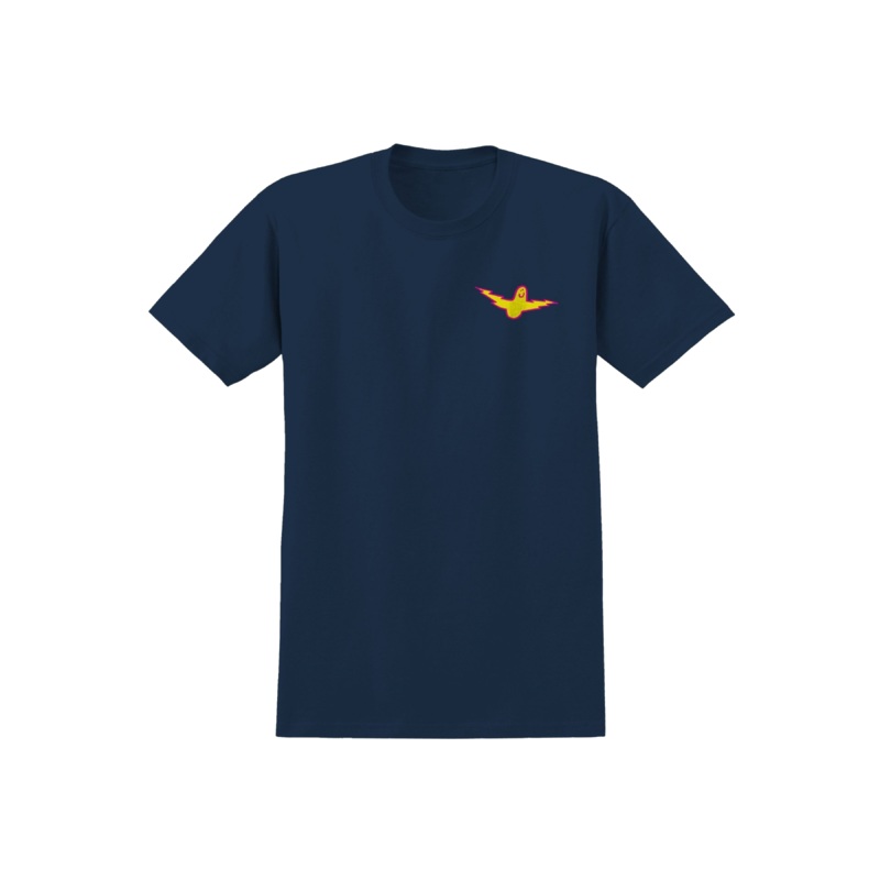 Krooked Bird Lightening Tee – Navy / Yellow Small
