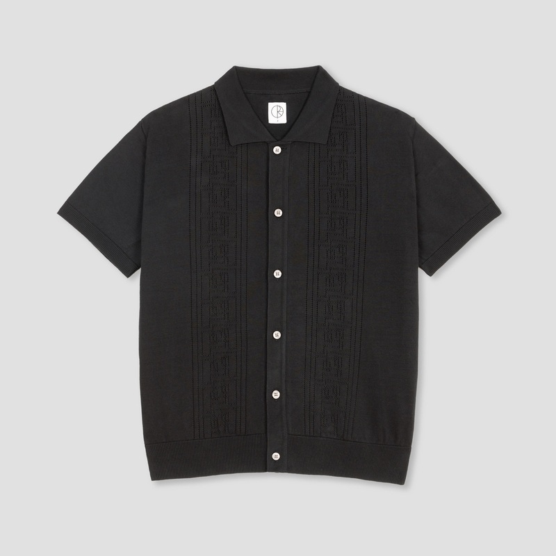 Polar Skate Co Miles SS Cardigan Double P Black S1
