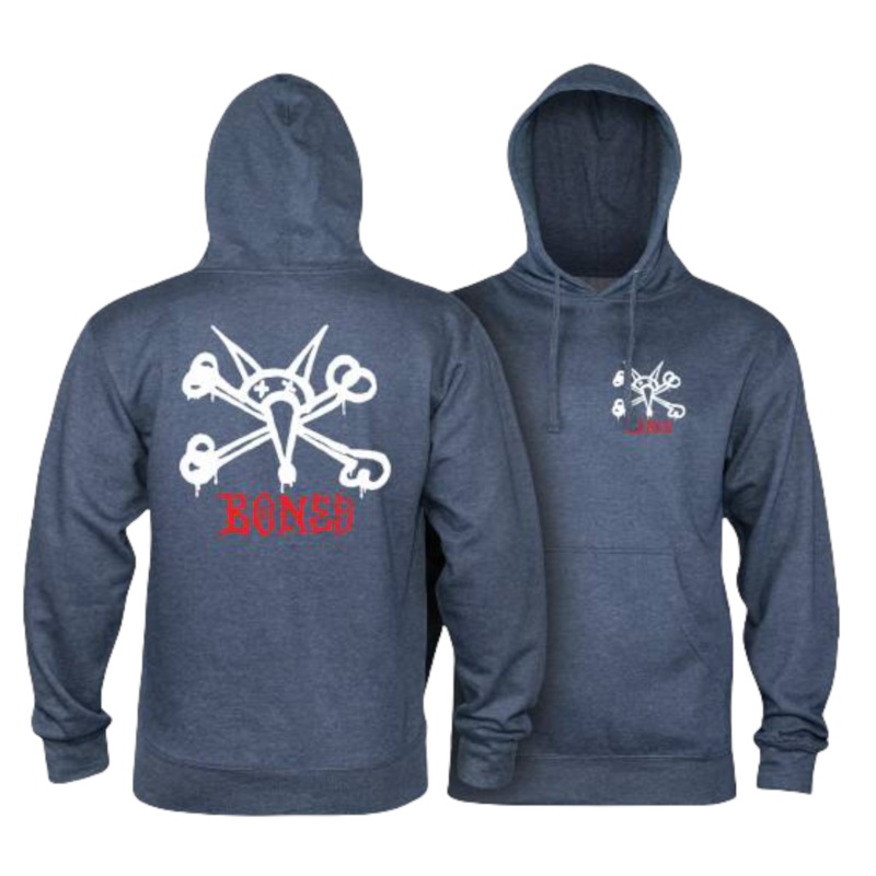 Powell Peralta Rat Bones Mid Weight Hooded Sweatshirt – Navy Heather S