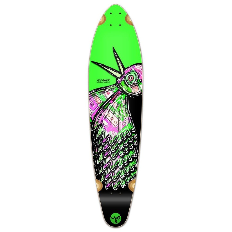 Punked Kicktail Longboard Deck – The Bird Green Deck