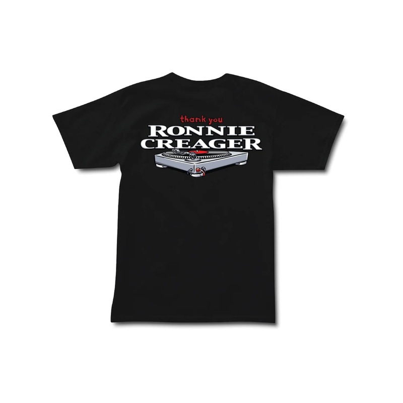 THANK YOU SKATEBOARDS X RONNIE CREAGER TURNTABLE T SHIRT BLACK S