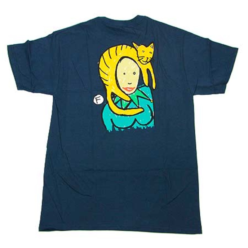 Foundation Cat Head T Shirt Navy Large