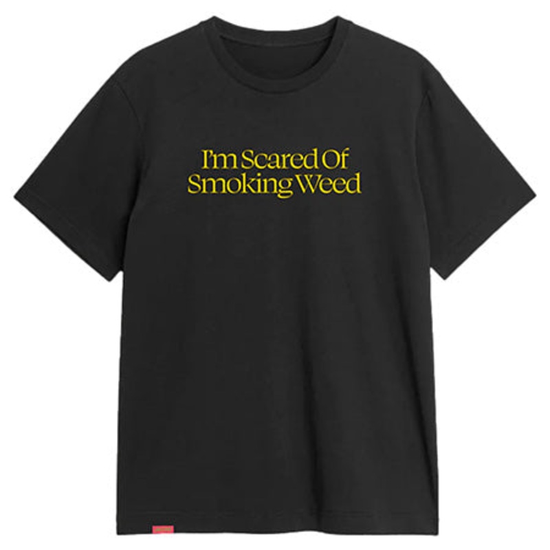 Jacuzzi Unlimited Scared of Smoking Weed T Shirt Black Medium