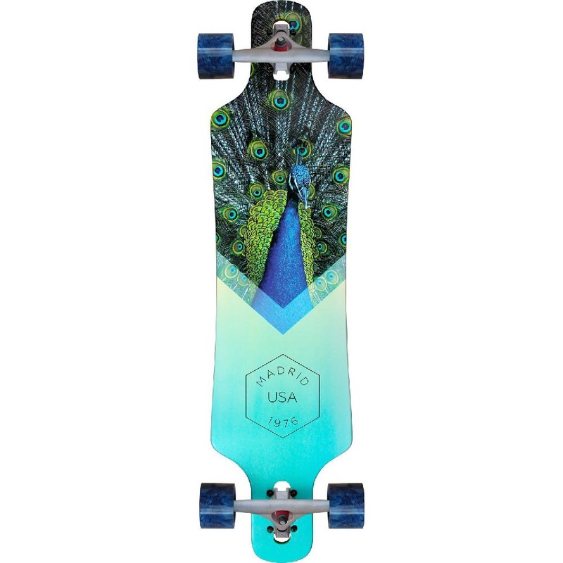 Madrid Spade 39″ Peafowl Drop Through Longboard Complete