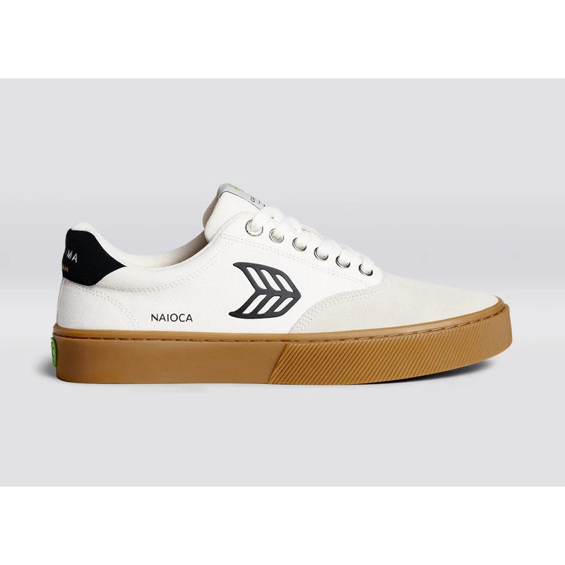 NAIOCA PRO Gum Vintage White Suede Off-White Canvas Black Logo Sneaker 6