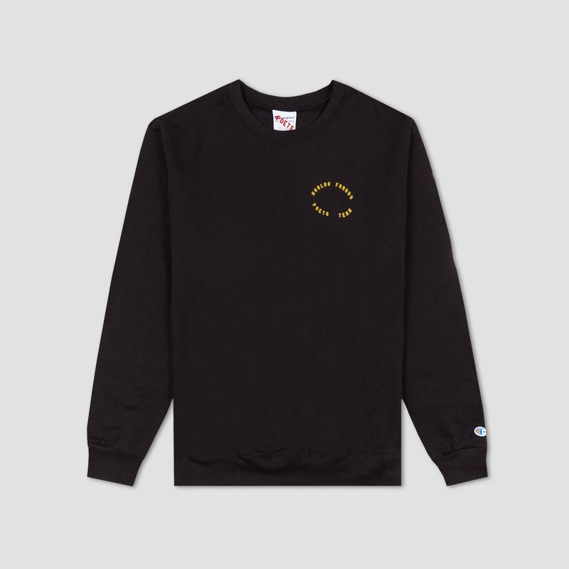 Poets X Danny Minnick World Famous Champion Crew Black With Gold Print Medium