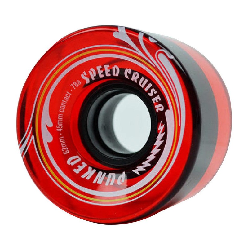 Punked Speed Cruiser in Gel Red 62mm/78A Longboard Wheels