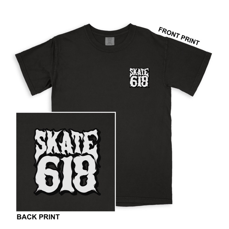 SKATE 618 Stacked Logo Black T-Shirt (CHOOSE SIZE) Small