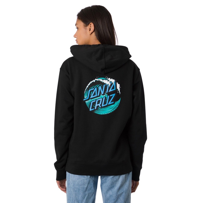 Wave Dot Womens Santa Cruz Hoodie Black S