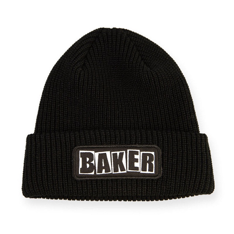 Brand Logo Patch Beanie (Black)