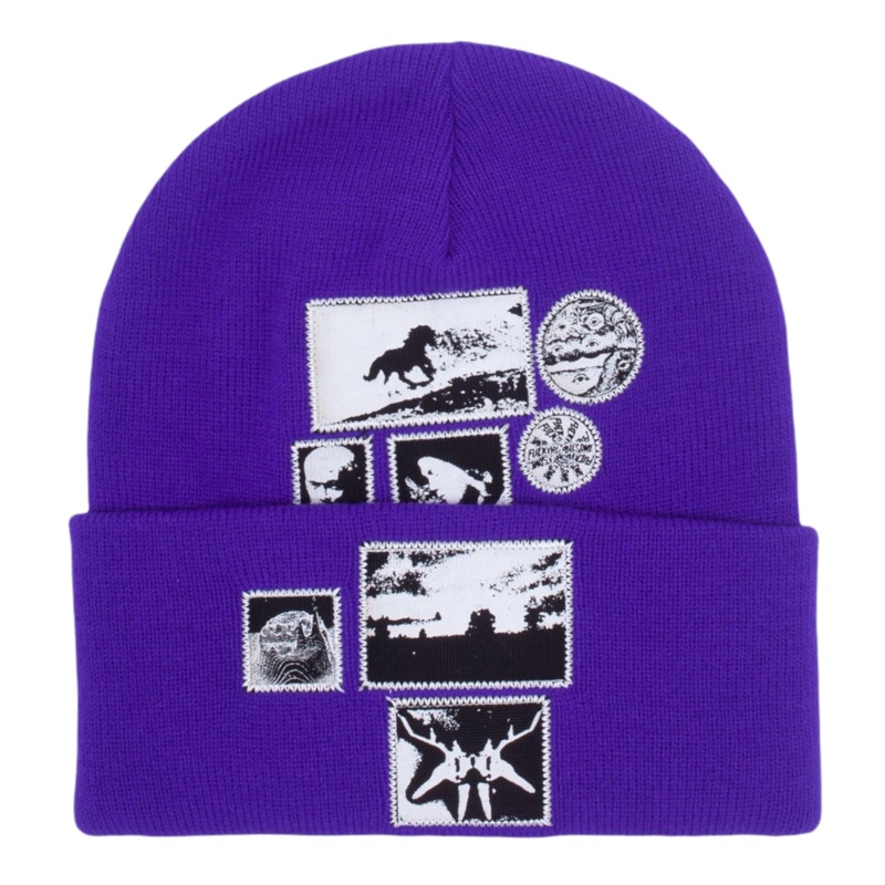 FA Awesome Spider Patch Cuff Beanie Purple OS