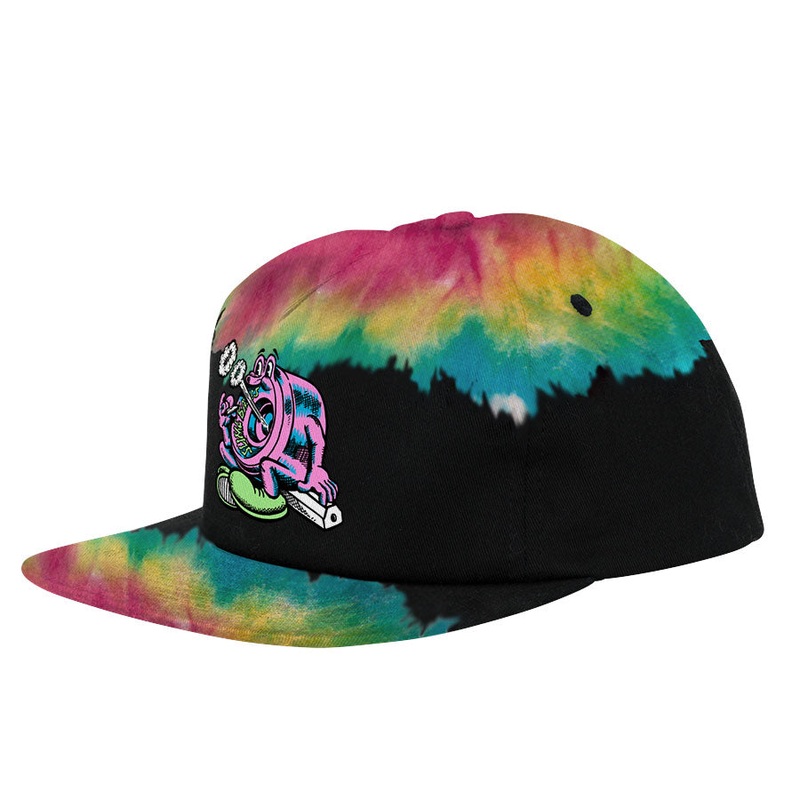 Puff Balls Snapback Hat (Dark Rainbow)