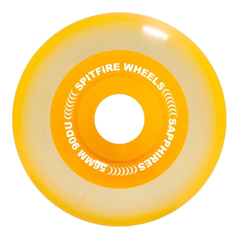 Spitfire 90D Sapphires Conical Full Skateboard (Cruiser) Wheels – Clear/Neon Orange 56mm 56mm
