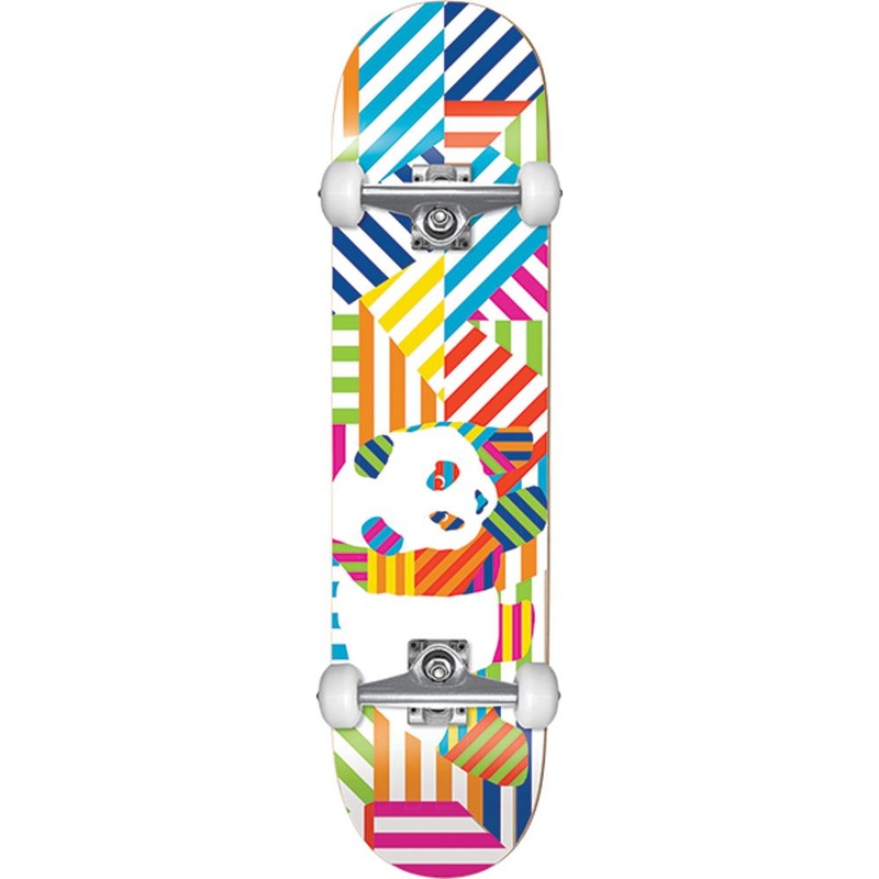 Enjoi Panda Stripes First Push Softwheels White/Multi 7.75″ Skateboard Complete