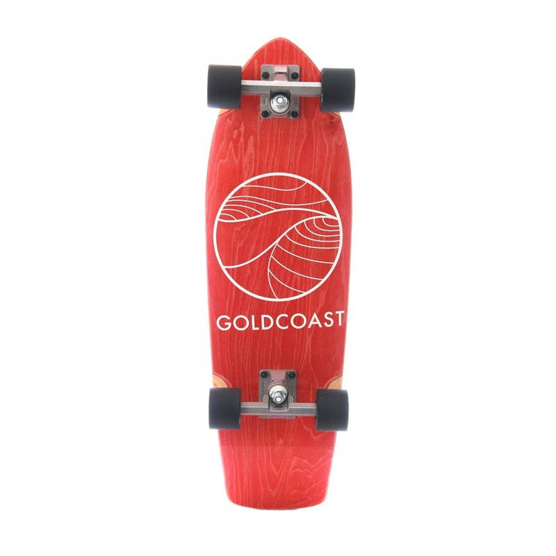 GoldCoast Classic Cherry 28″ Cruiser Skateboard Longboard with Kicktail Complete
