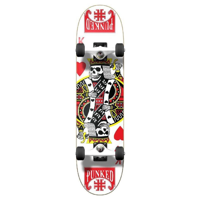 Punked Graphic King of Hearts Complete Skateboard Complete