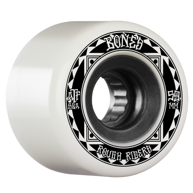 BONES WHEELS ATF ROUGH RIDER SKATEBOARD WHEELS RUNNERS 59MM 80A 4PK WHITE 59mm