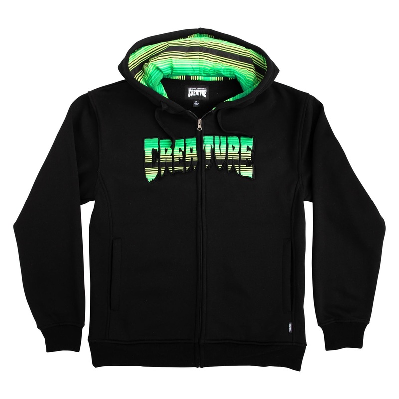 CREATURE SERAPE LOGO ZIP UP HOODED SWEATSHIRT M
