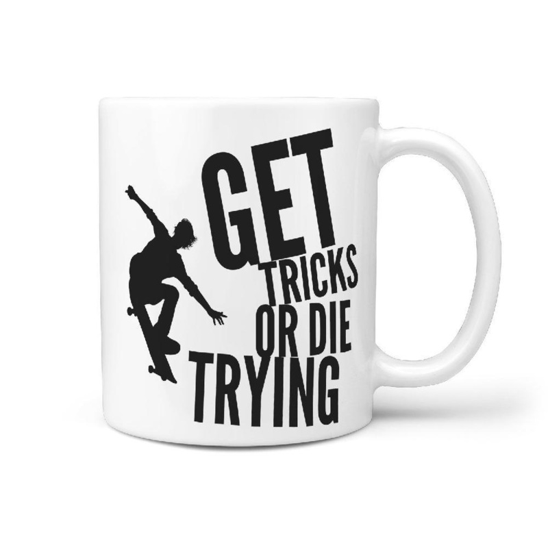 Get Tricks or Die Trying Skateboarder Coffee Mug