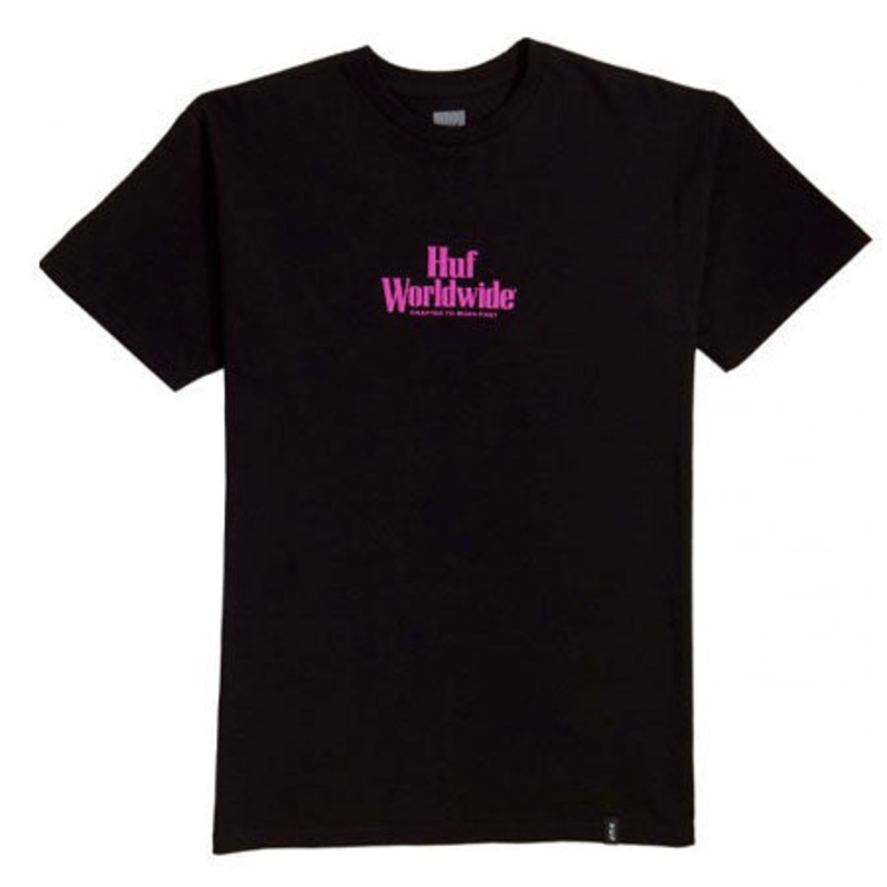 HUF Fast Burn T Shirt Black Medium