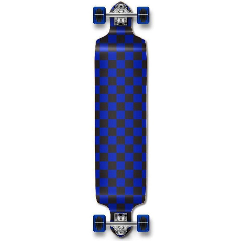 Punked Checkered Blue Drop Down Downhill Longboard Complete
