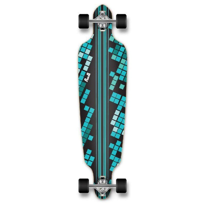 Punked Punked Drop Through Black Digital Wave Longboard Complete Complete