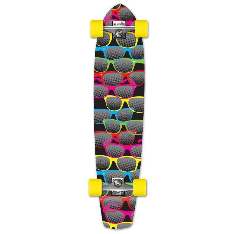 Punked Shades Black Slimkick Longboard Complete