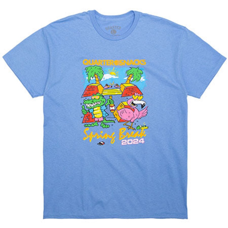 Quartersnacks Spring Break T Shirt Carolina Blue Large