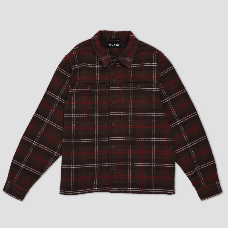 Quasi SST Long Sleeve Button Up Shirt Dirt Small