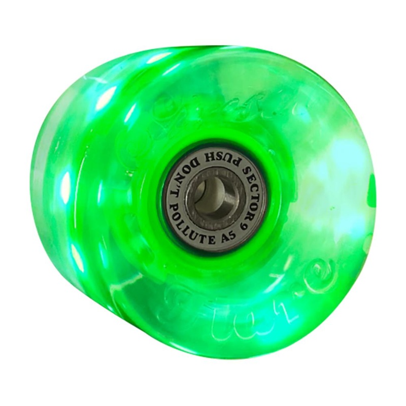 Sector 9 Nineballs Sunset Led Glow 58mm 78A Clear/Green Skateboard Wheels