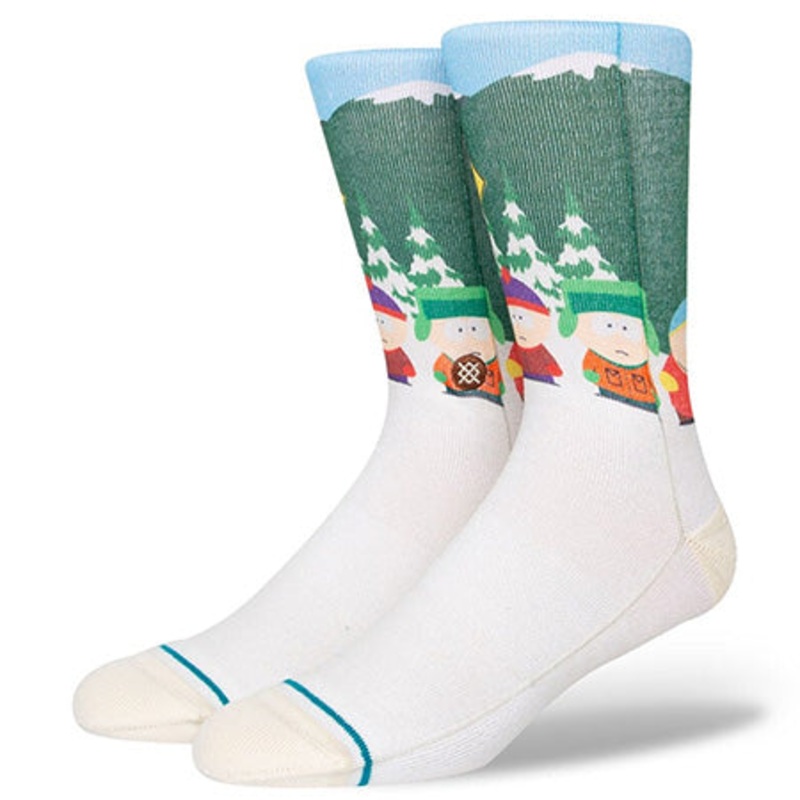 Stance South Park x Stance Bus Stop Crew Socks Vintage White Large