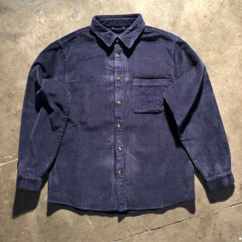 Bronze 56K – Corduroy Button Up Shirt Jacket – Navy Large