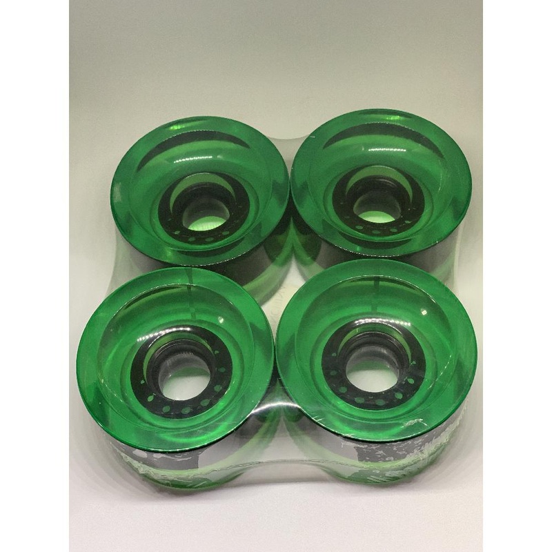 Clear Green 70mm x 78a Gel Soft Longboard Wheels