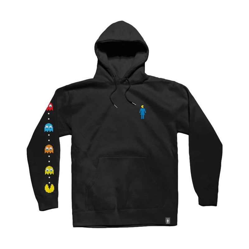 Girl Skateboards Ghost Sleeve Embroidered Hoodie Black M
