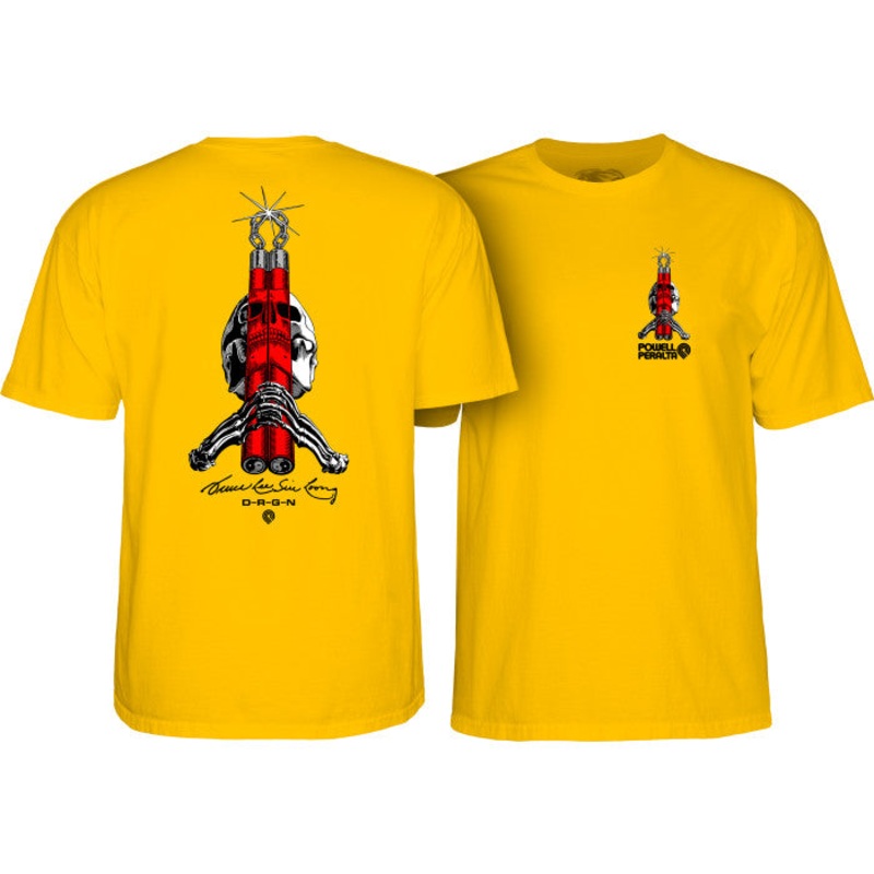 POWELL PERALTA x BRUCE LEE “SKULL & NUNCHUCKS” T-SHIRT Small Daisy