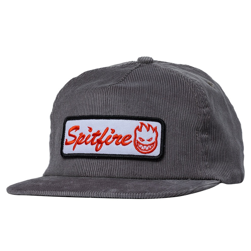 Spitfire Courier Patch Corduroy Snap-Back Hat Grey One Size Fits All