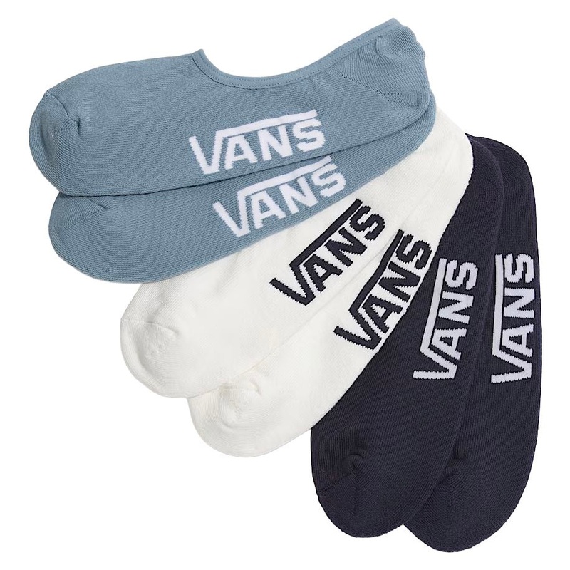 Vans Classic No Show Sock 3 Pack Parisian Night/Blue 6.5-9