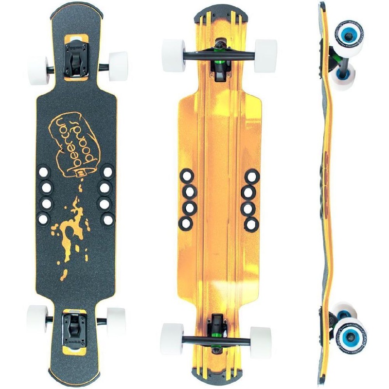 Beercan Yellow 37″ Kegger Lite Drop Through Longboard Complete