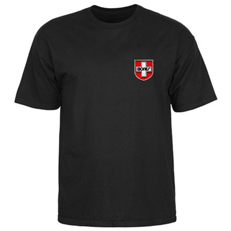 Bones Swiss Shield T Shirt Black Small