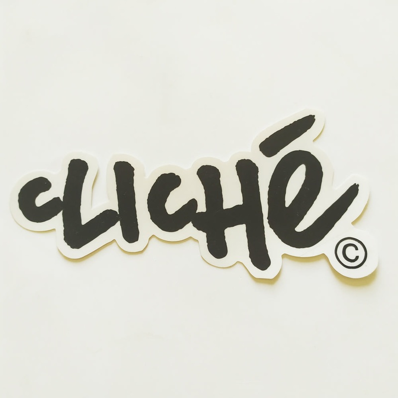 Cliche Logo Skateboard Sticker – 12.5cm across approx