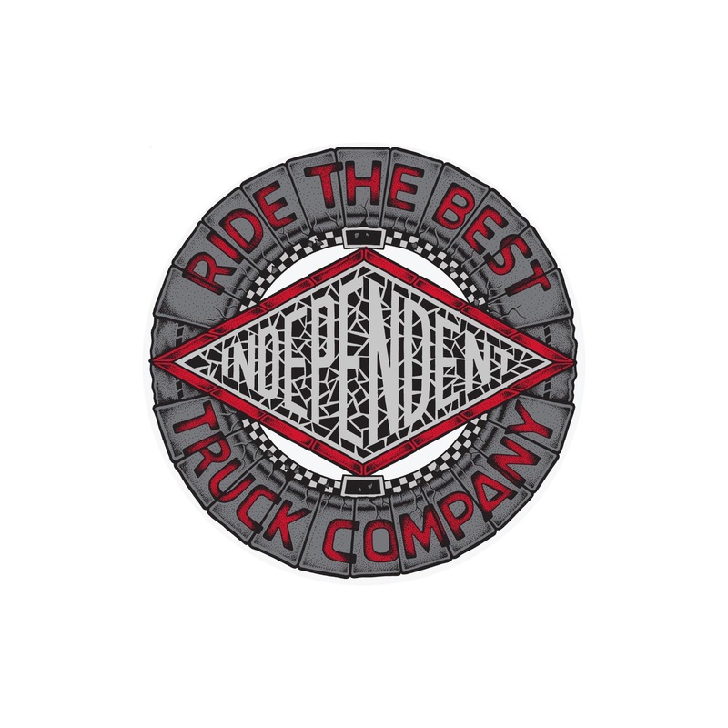 Mako Tile 5in Independent Stickers (25 Pack) Grey/Red 5 in