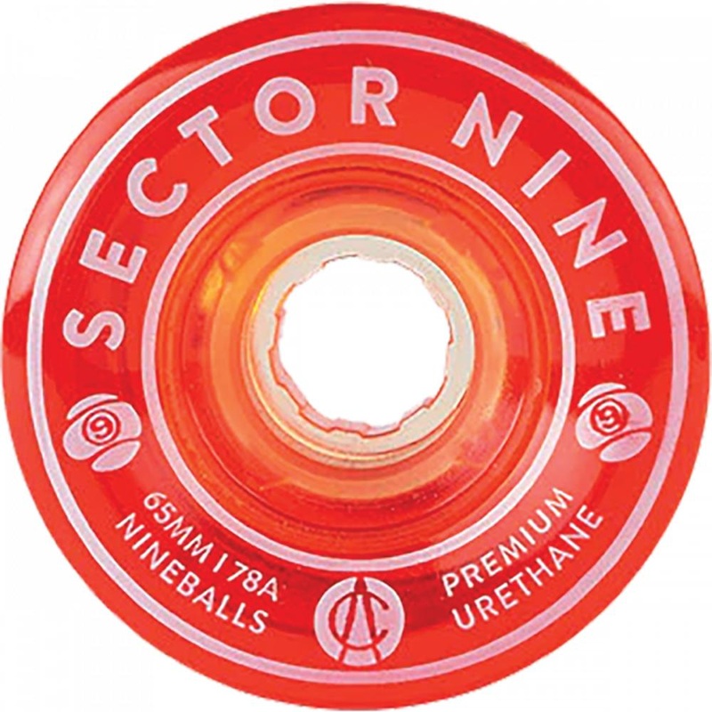 Sector 9 Nineballs 65mm 78A Clear Red Skateboard Longboard Wheels