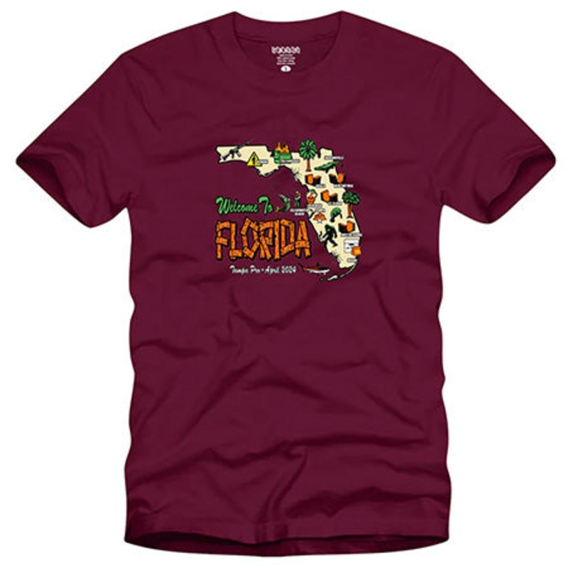 Strangelove Welcome to Florida Tampa Pro T Shirt Maroon Large